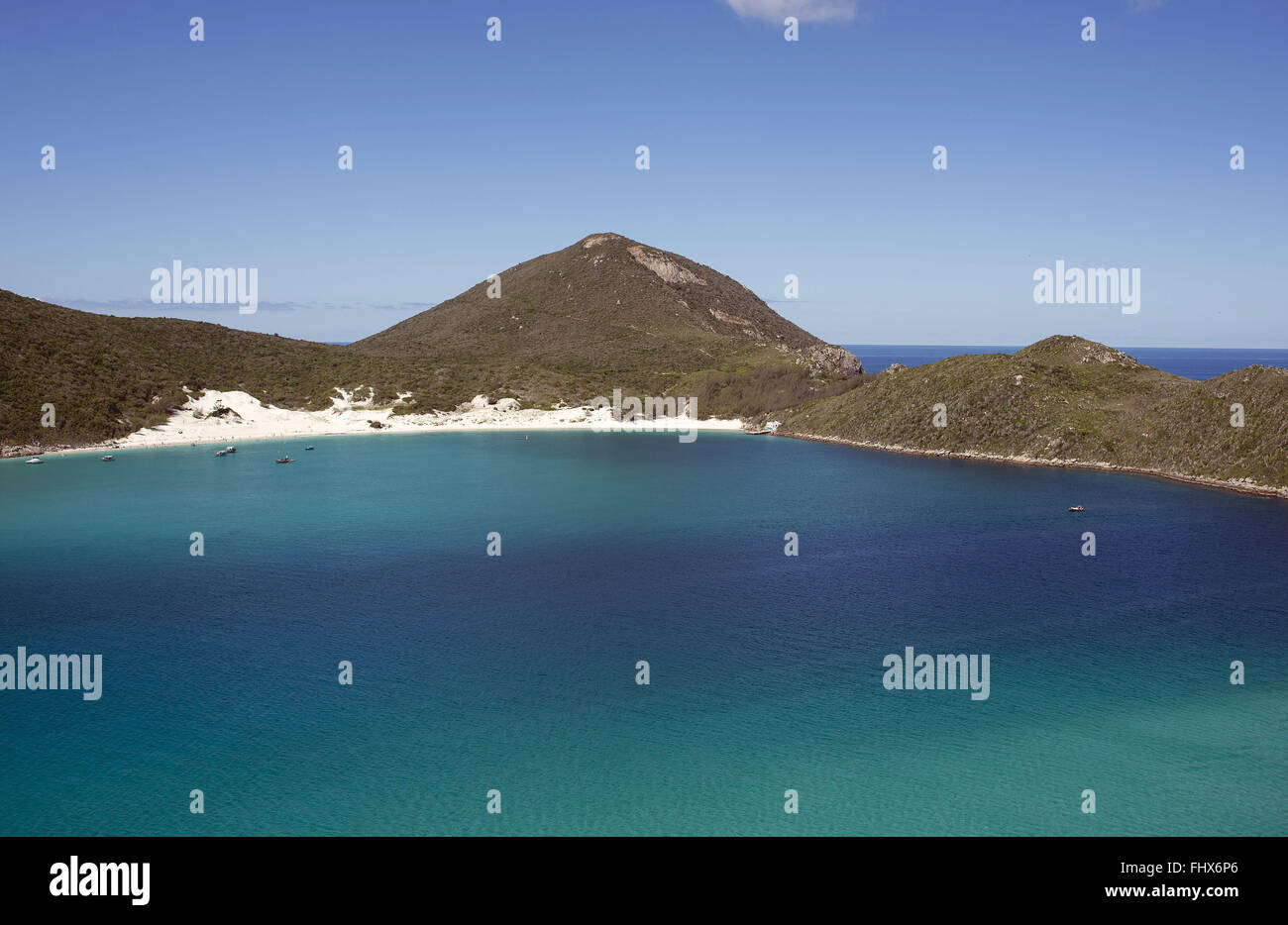 Vista aérea da Ilha de Cabo Frio Foto Stock