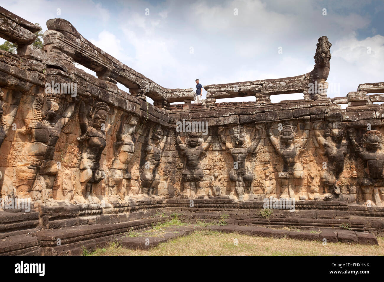 Cambogia: il tempio Bayon ad Angkor Thom Foto Stock