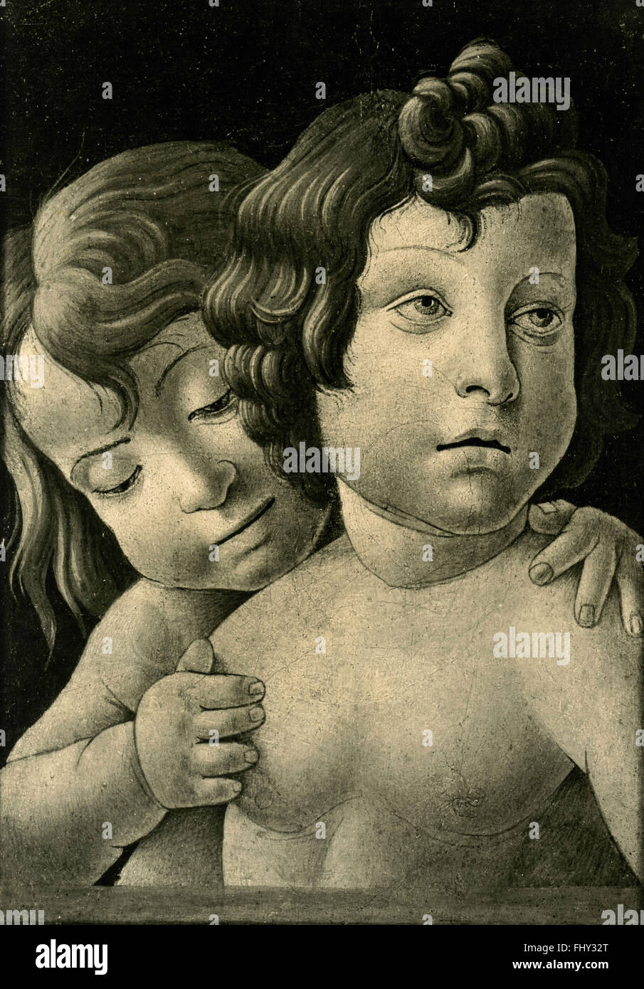 Gesù Cristo e Giovanni Battista, pittura di Botticelli Foto Stock