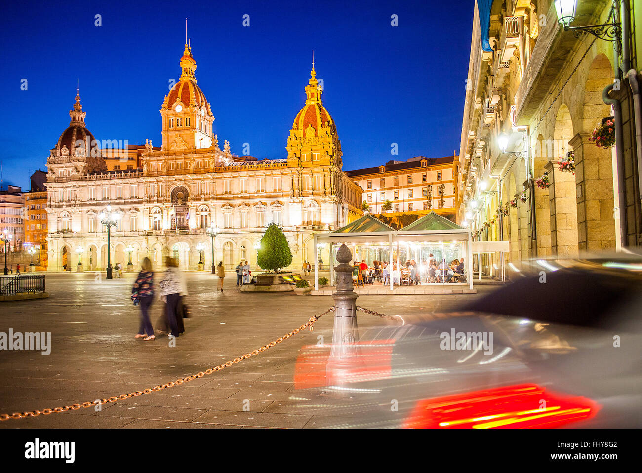 Municipio, Plaza de Maria Pita, città di La Coruña, Galizia, Spagna Foto Stock