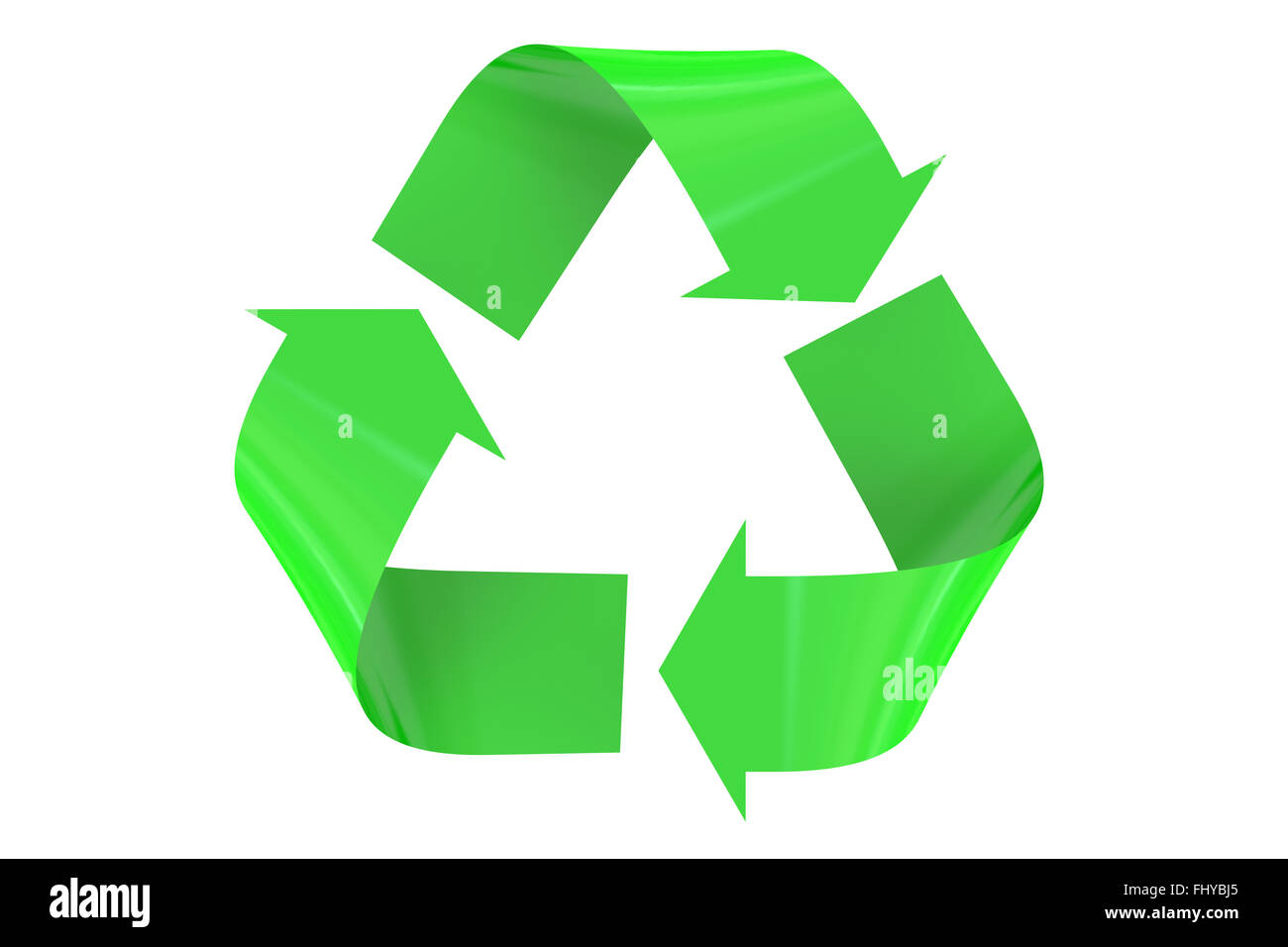 Simbolo di riciclaggio isolati su sfondo bianco Foto Stock