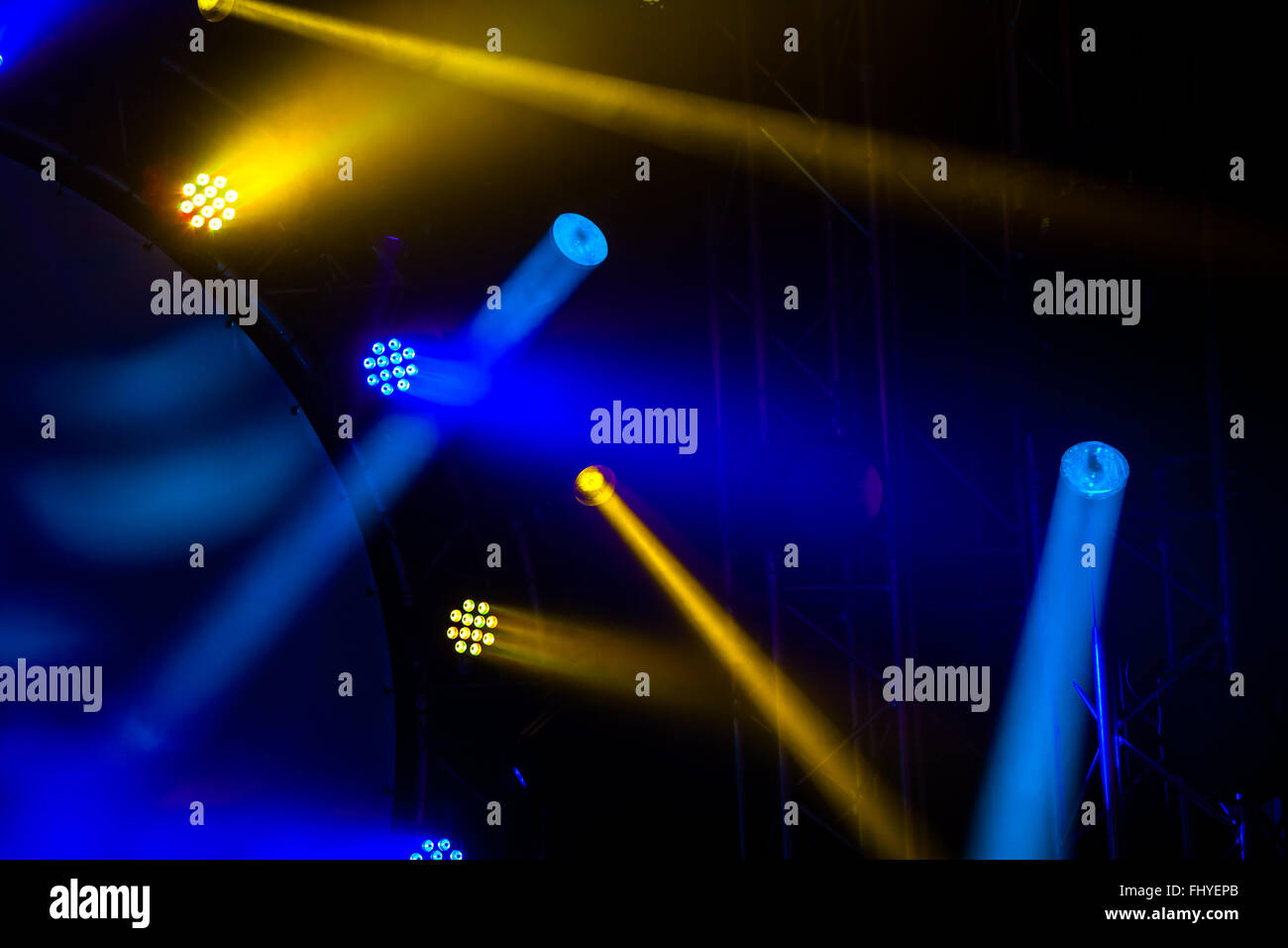 Luci sul concerto rock o discoteca party Foto Stock