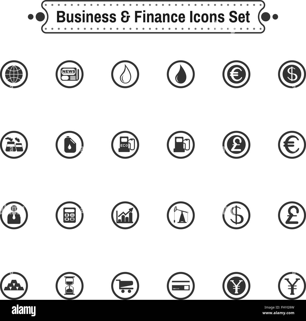 Affari e Finanza piatto set di icone. Sfondo digitale illustrazione vettoriale su sfondo bianco. Illustrazione Vettoriale