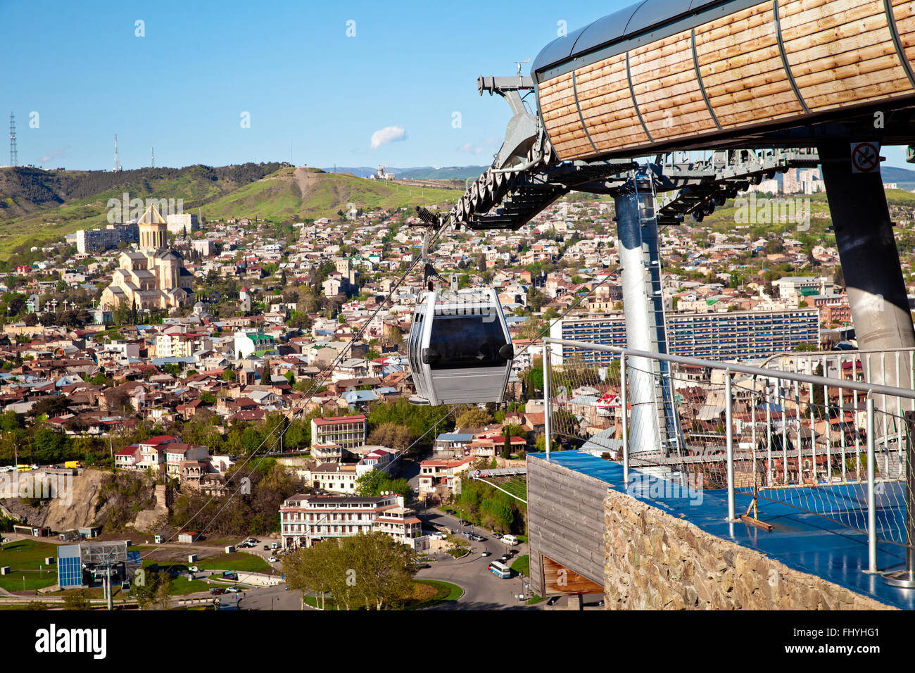 Cavo di sistema auto a Tbilisi, Georgia Foto Stock