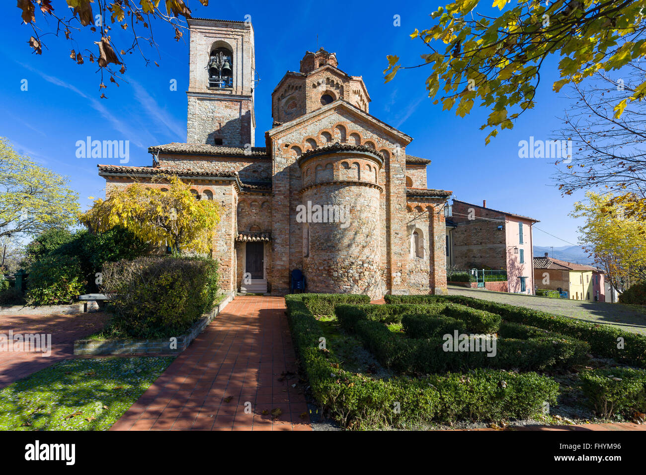 La chiesa parrocchiale di San Martino in Gavazzana, Piemonte, Italia Foto Stock