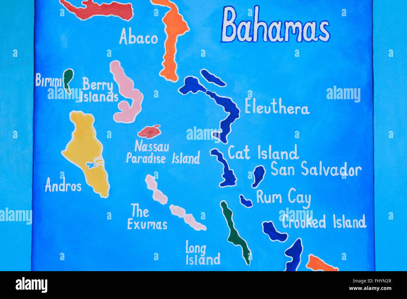 Mappa, Rogers a piedi, Nassau, New Providence Island, Bahamas Foto Stock