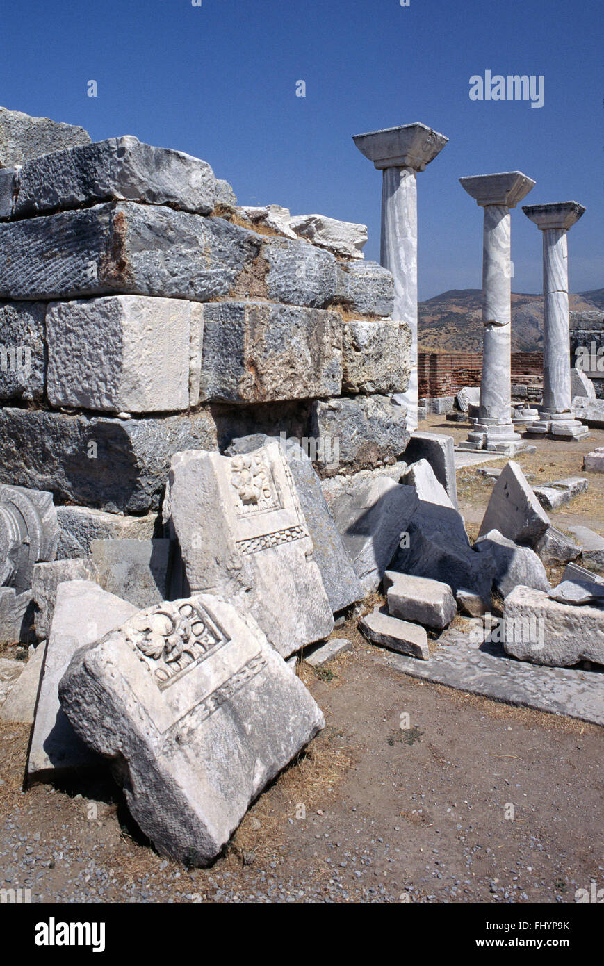 Le rovine di SAINT JOHN'S CATHEDRAL vicino a Efeso - TURCHIA Foto Stock