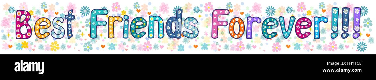 Migliori amici per sempre - banner. Vettore Illustrazione Vettoriale