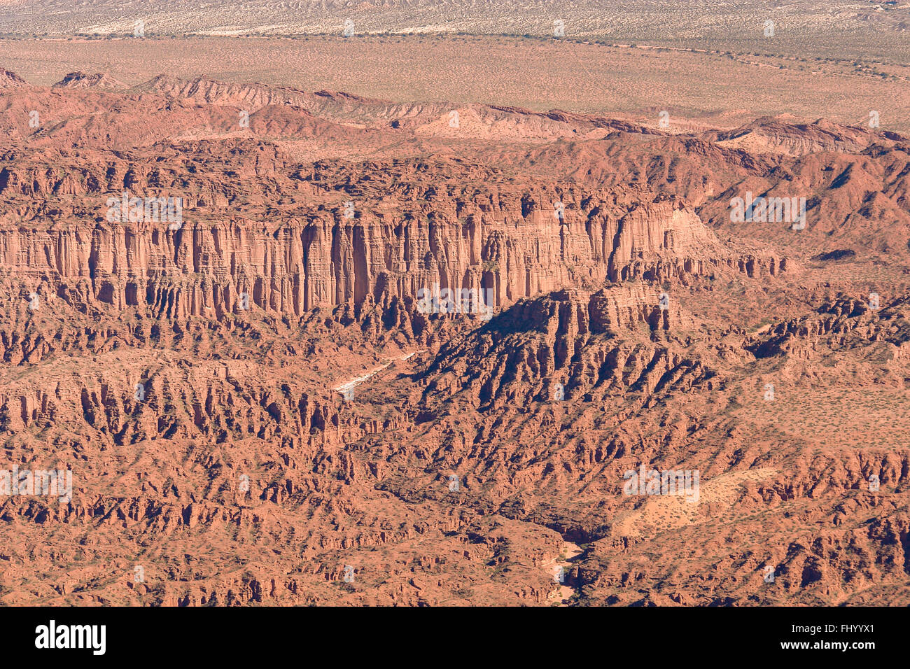 Rosso delle colline di San Juan in Argentina Foto Stock
