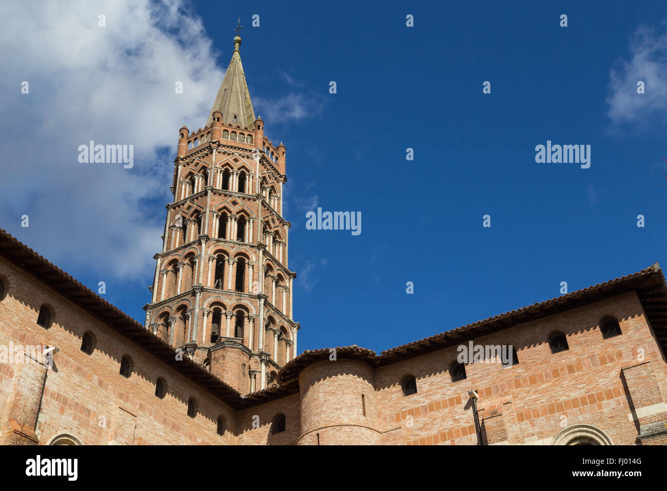 Fotografia della basilica Saint-Sernin a Tolosa, Francia. Foto Stock