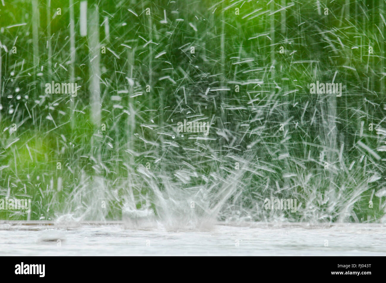 Pioggia, Regen, temporale, Gewitter, Gewitterregen, Tropfen, gocce, Wasser, acqua, Mauren, Liechtenstein 2 Foto Stock