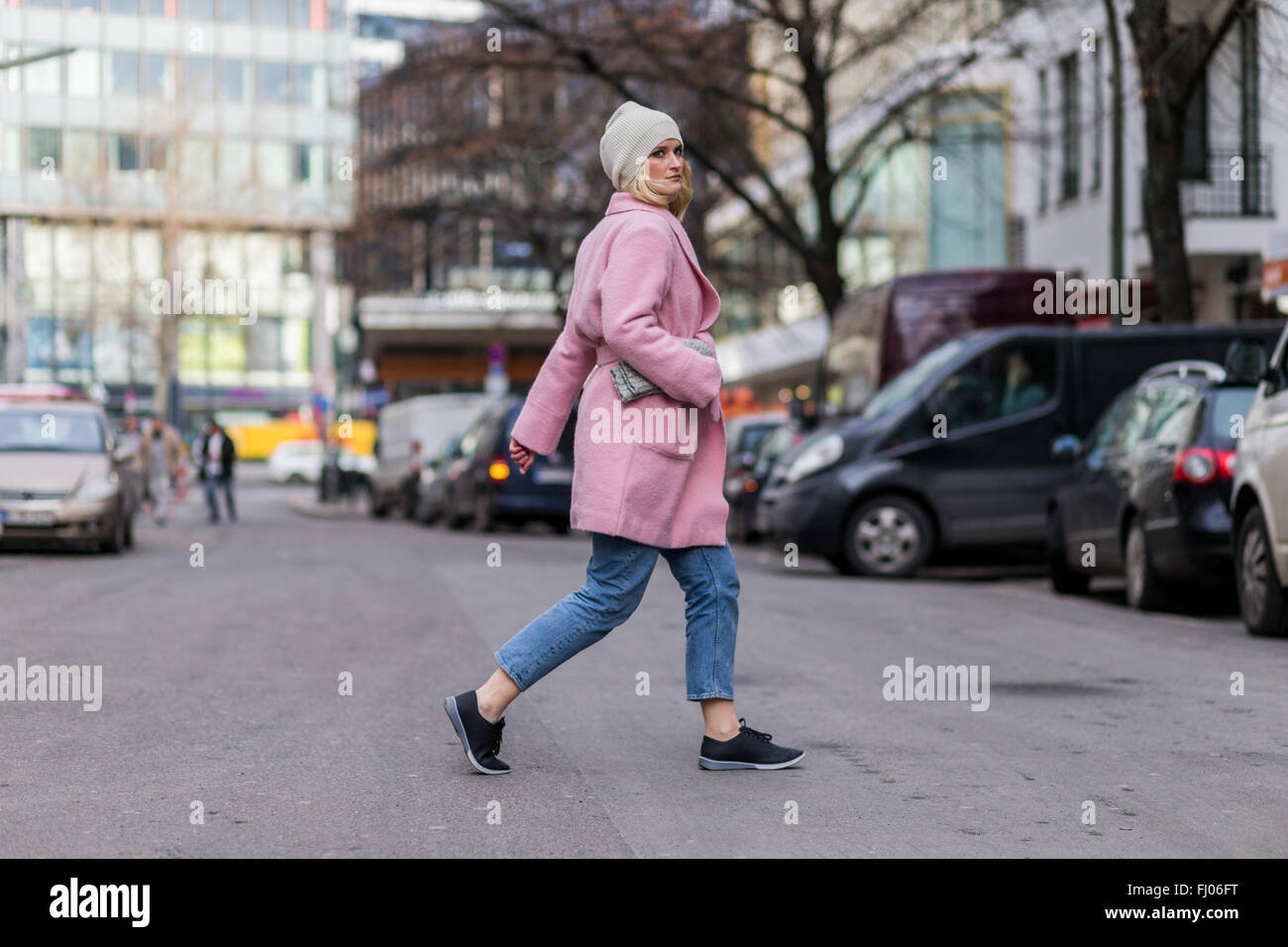 Mercedes Benz Fashion Week Berlin Autunno/Inverno 2016 - dotato di street style®: membro del pubblico Dove: Berlino, Germania Quando: 20 Gen 2016 Foto Stock