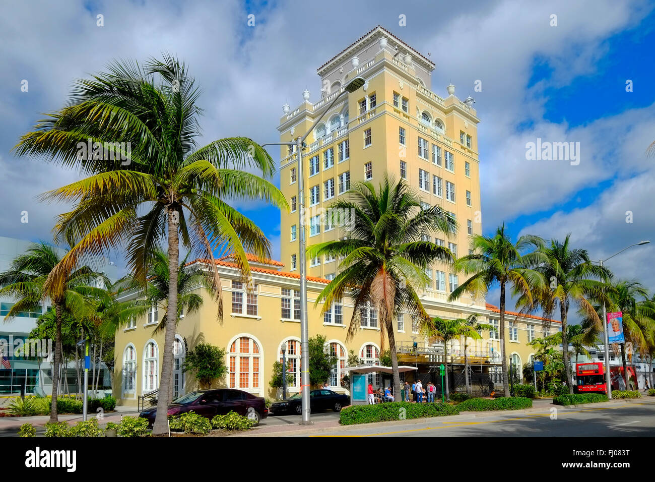 La splendida città vecchia Hall Miami Beach Florida FL Art Deco Ocean Drive e South Beach Foto Stock