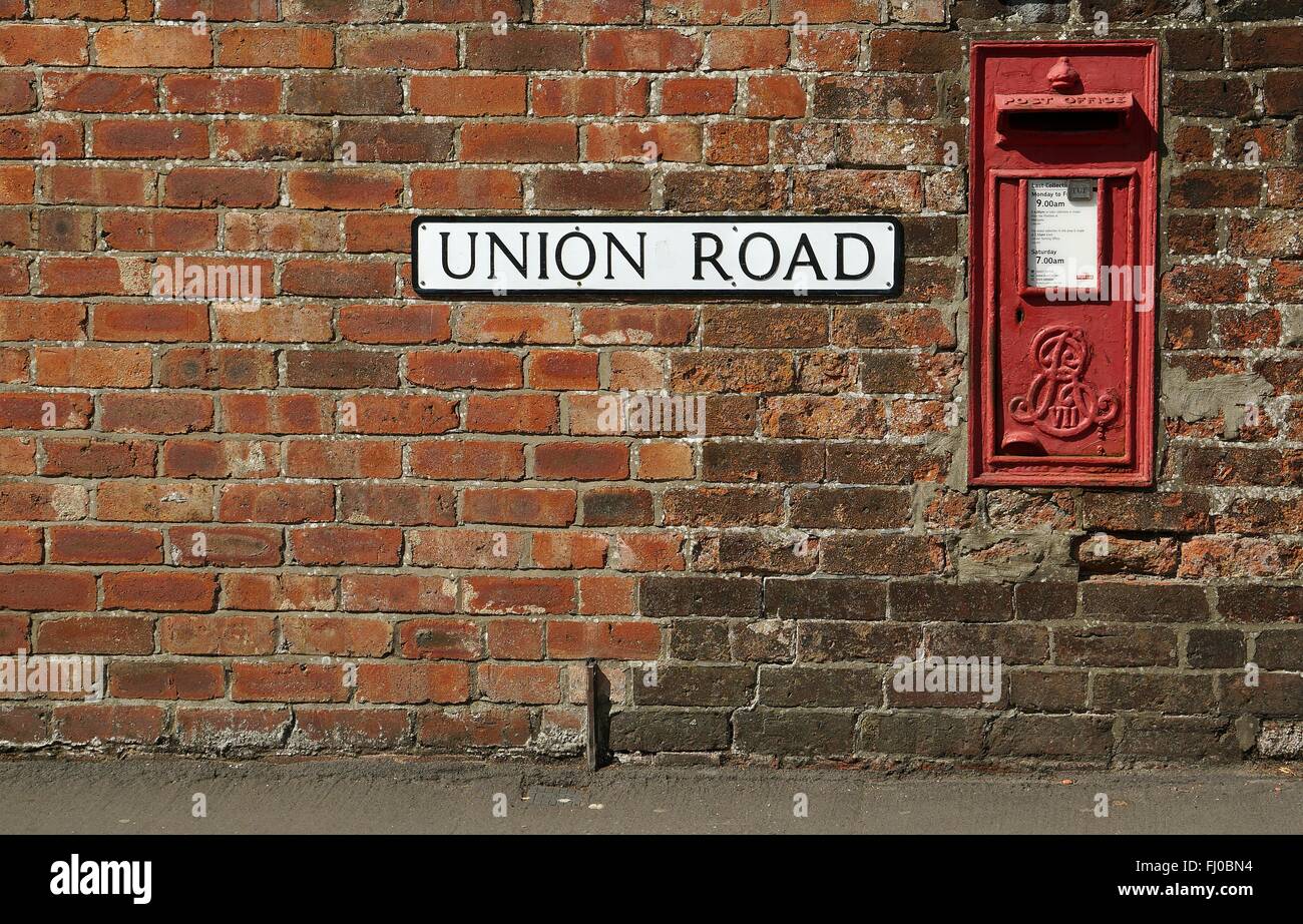 Casella postale Union Road nella città di Lincoln Lincolnshire Inghilterra GB UK 2015 Foto Stock