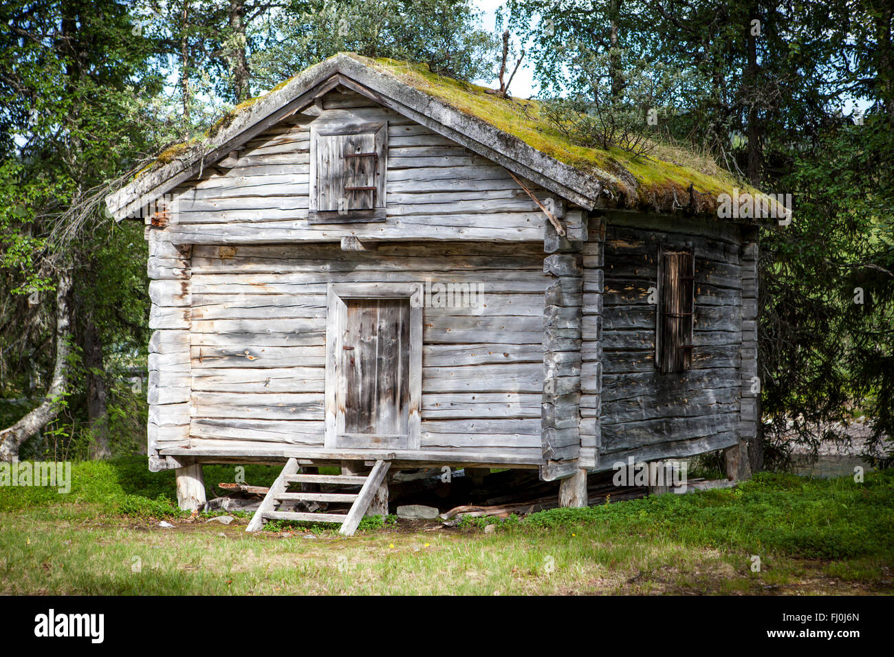 Foto di edifici Sami in Sapmi, Lapponia svedese Foto Stock