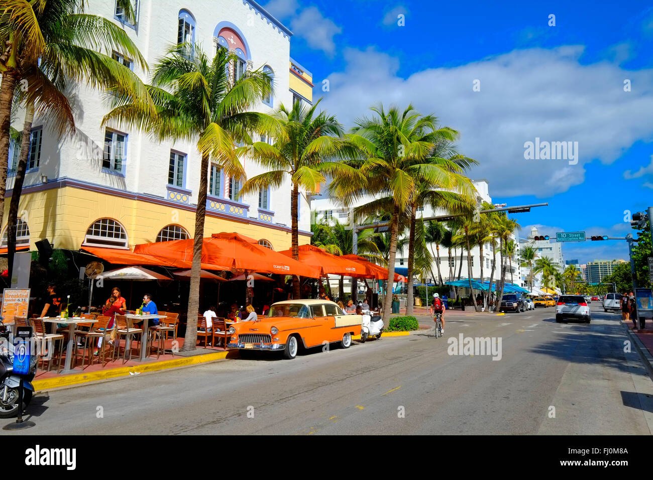 Miami Beach Florida FL Art Deco Ocean Drive e South Beach Foto Stock