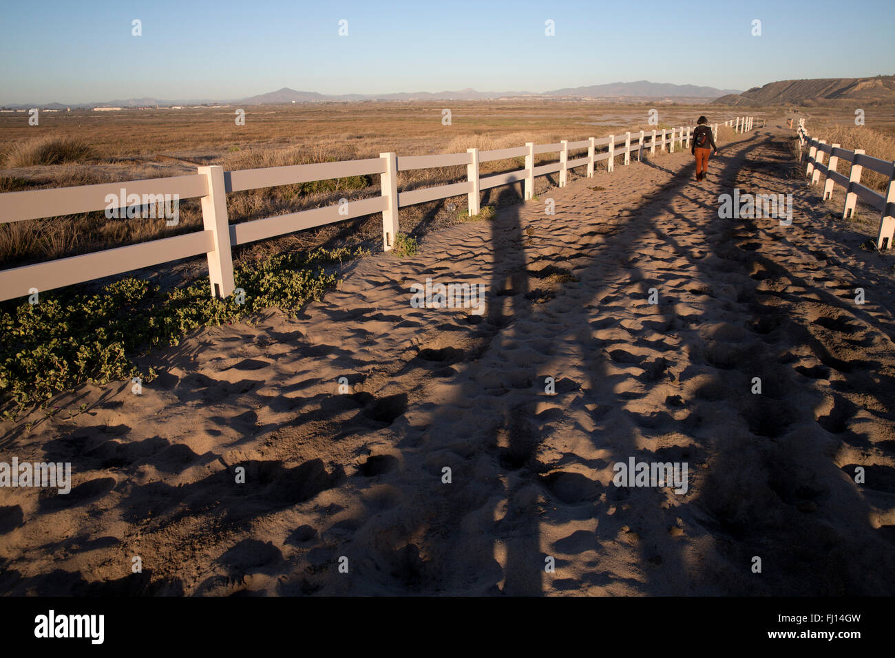 Campo di confine del parco statale, Tijuana River National estuario riserva di ricerca, a sud di San Diego in California Foto Stock