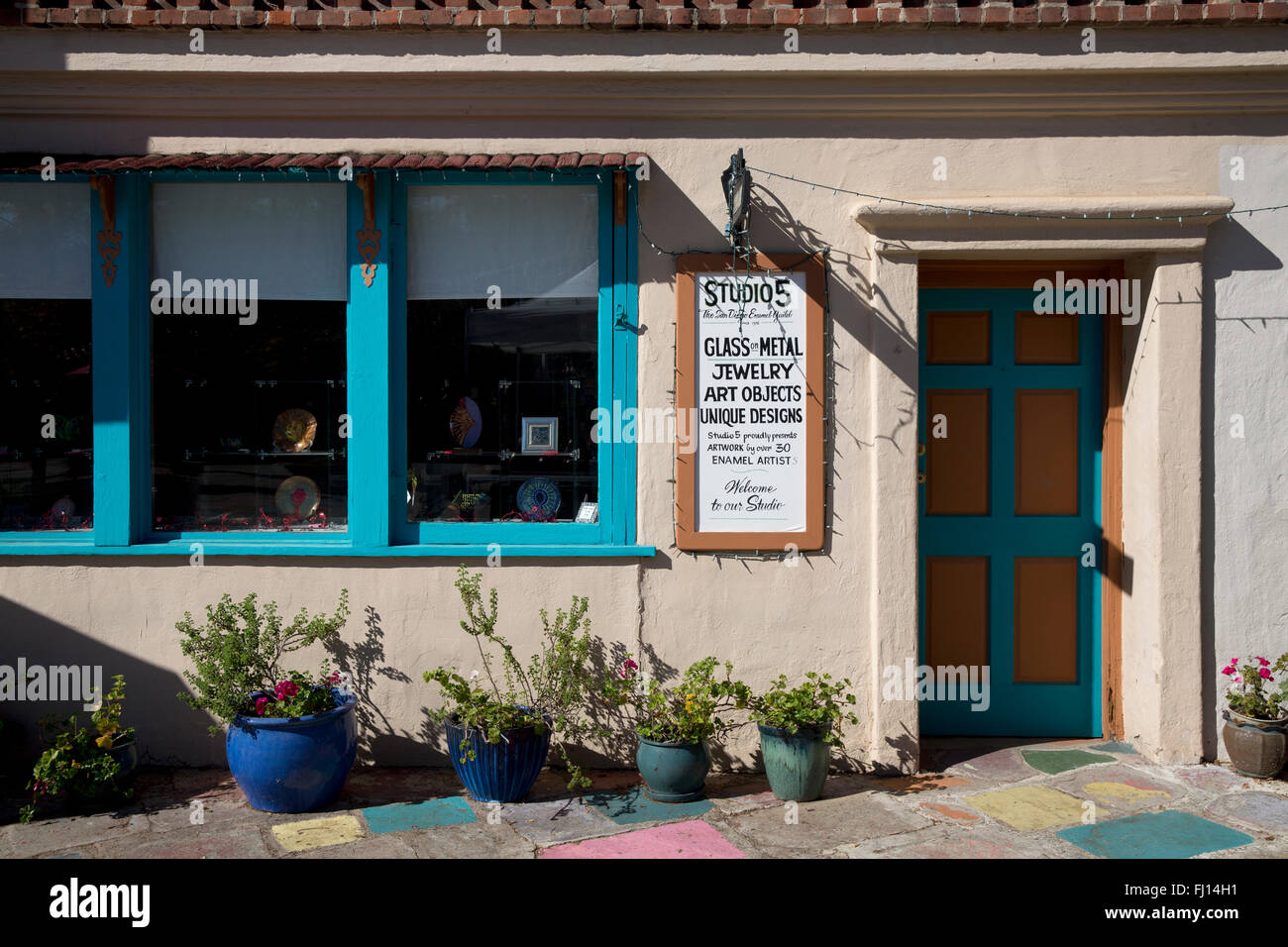 Villaggio Spagnolo Art Center, il Parco Balboa, San Diego, California USA Foto Stock