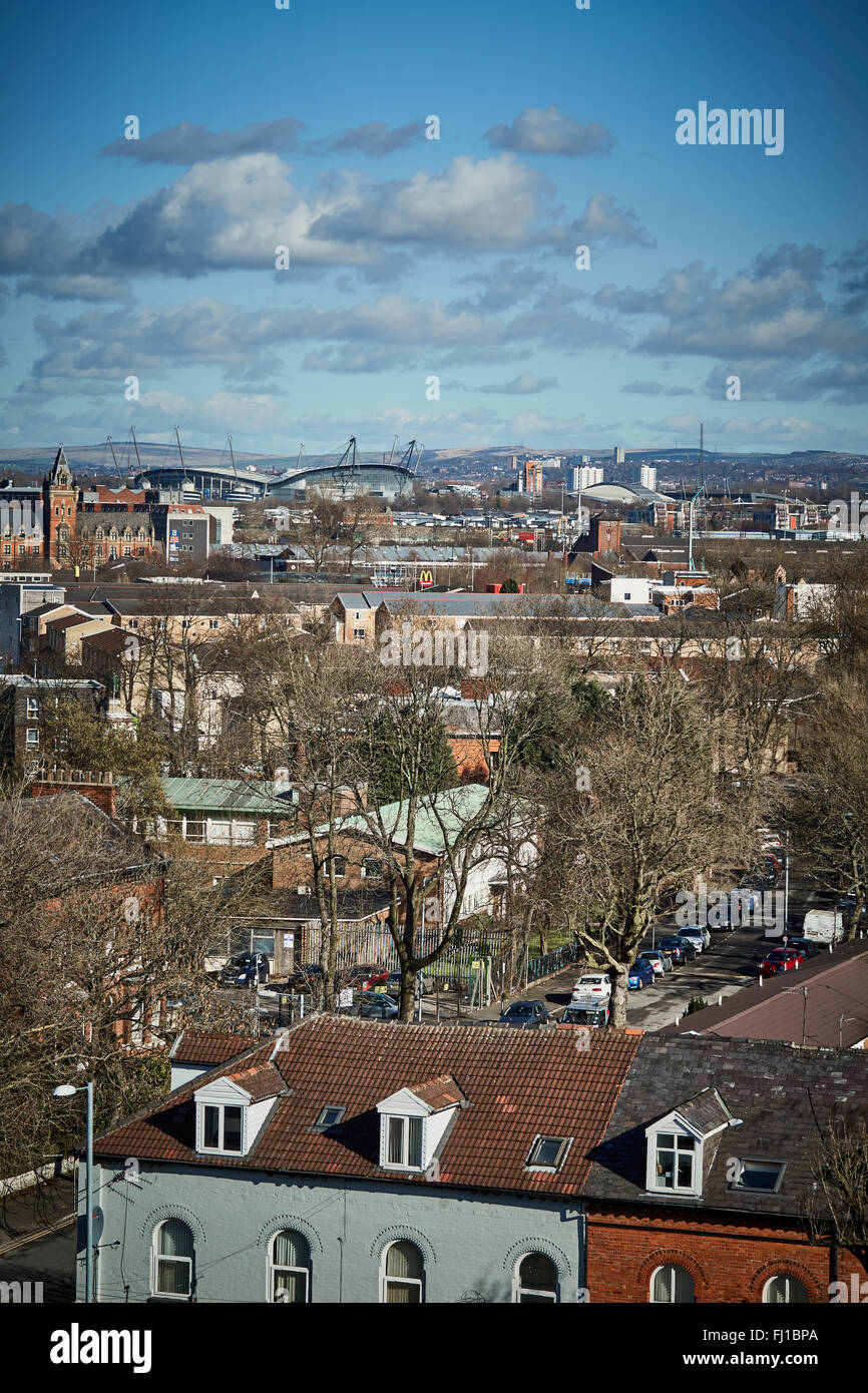 Home Terra del Manchester City Football Club Il City of Manchester Stadium di Manchester, Inghilterra, noto anche come Etihad Stadium Foto Stock