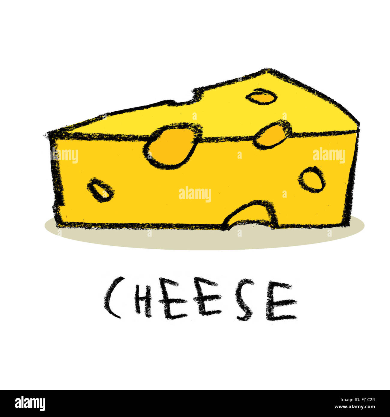 Fetta di formaggio con fori Foto Stock