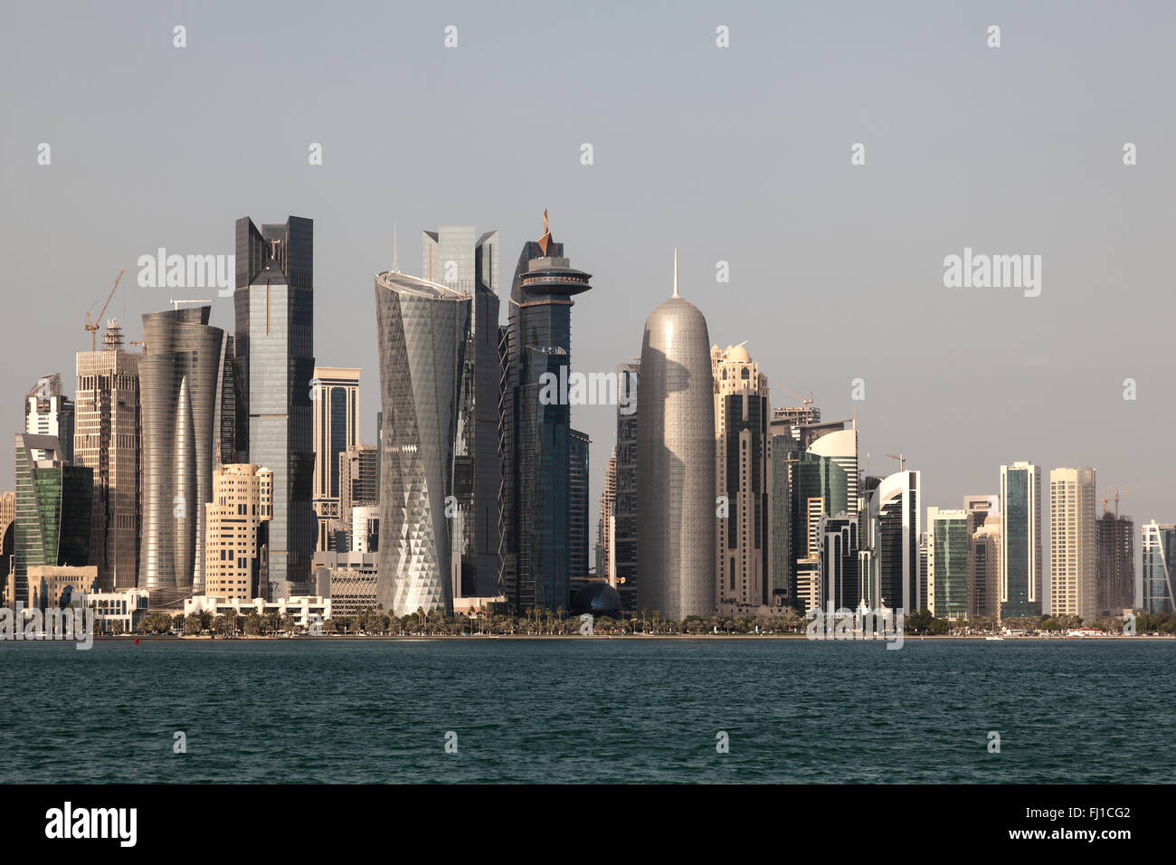 Doha skyline del centro, in Qatar Foto Stock