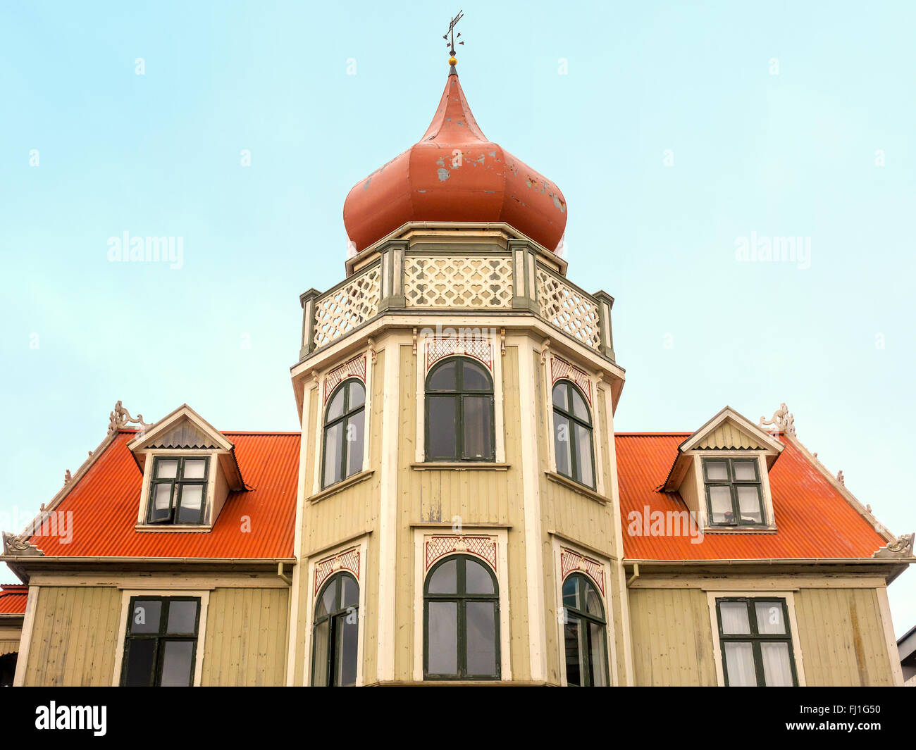 Casa con cupola a cipolla Reykjavik Islanda Foto Stock