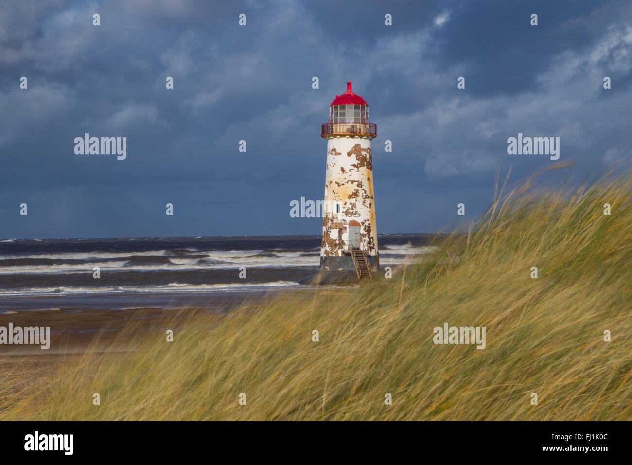 Talacre Lighthouse nel Galles del Nord Foto Stock