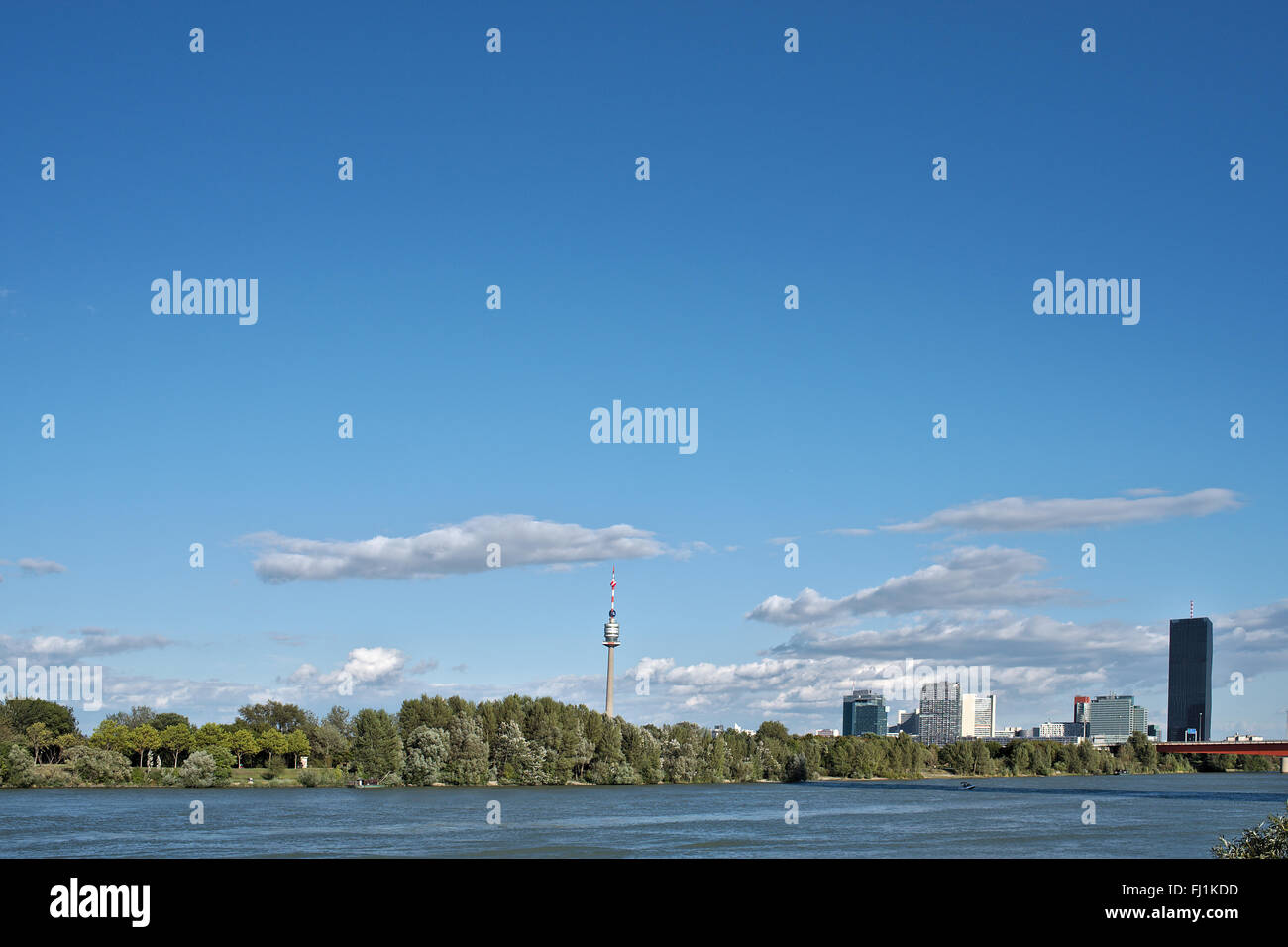 Vienna Danube Panorama Foto Stock