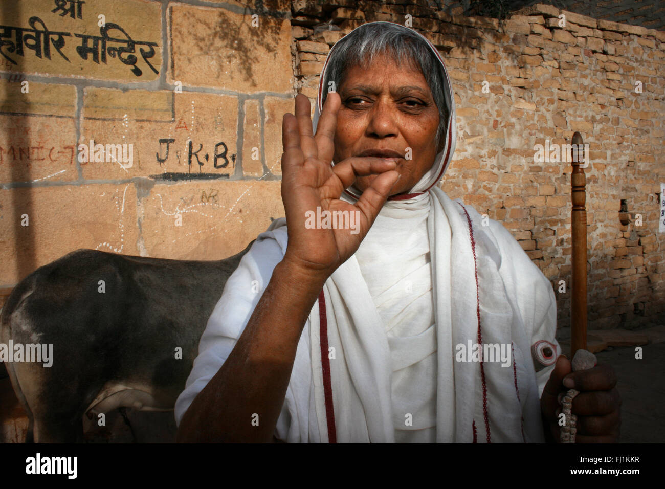 Donna di Jain in Jaisalmer fort , India Foto Stock