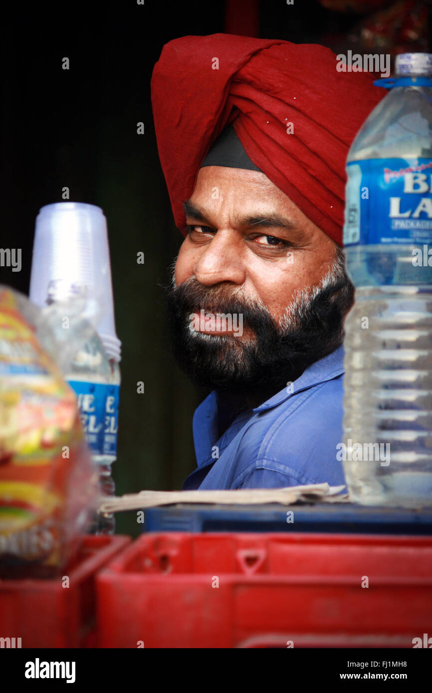 Uomo Sikh Punjabi in Delhi , India Foto Stock