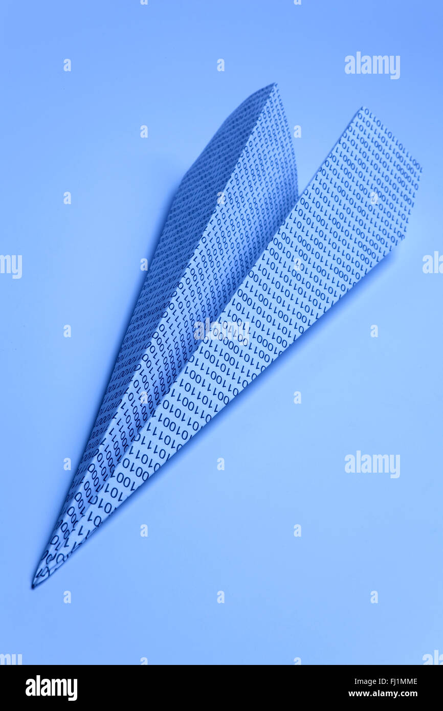 Carta Freccia con zero e quelli Foto Stock