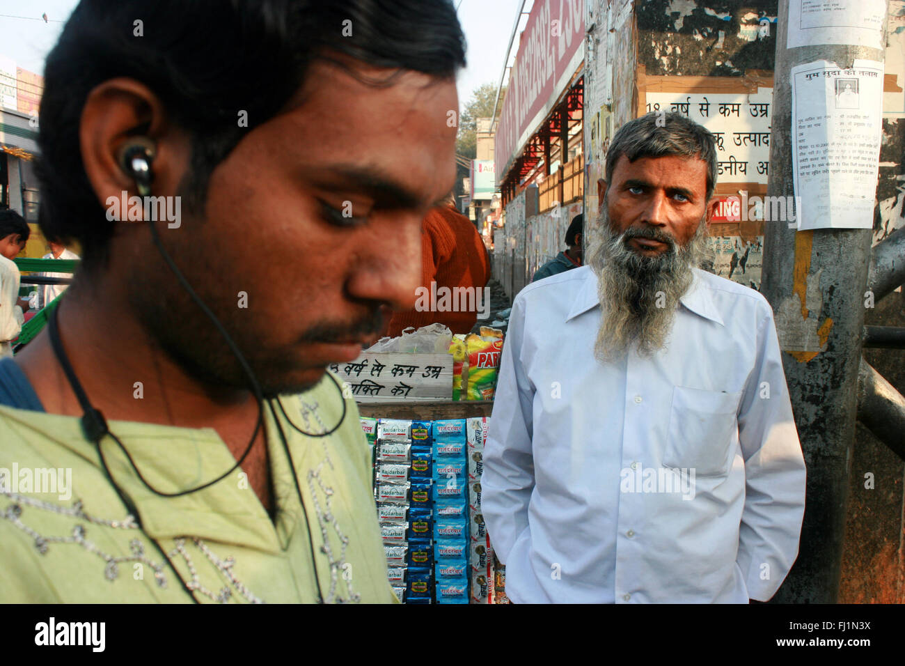 Uomo indiano con la barba di Delhi, India Foto Stock
