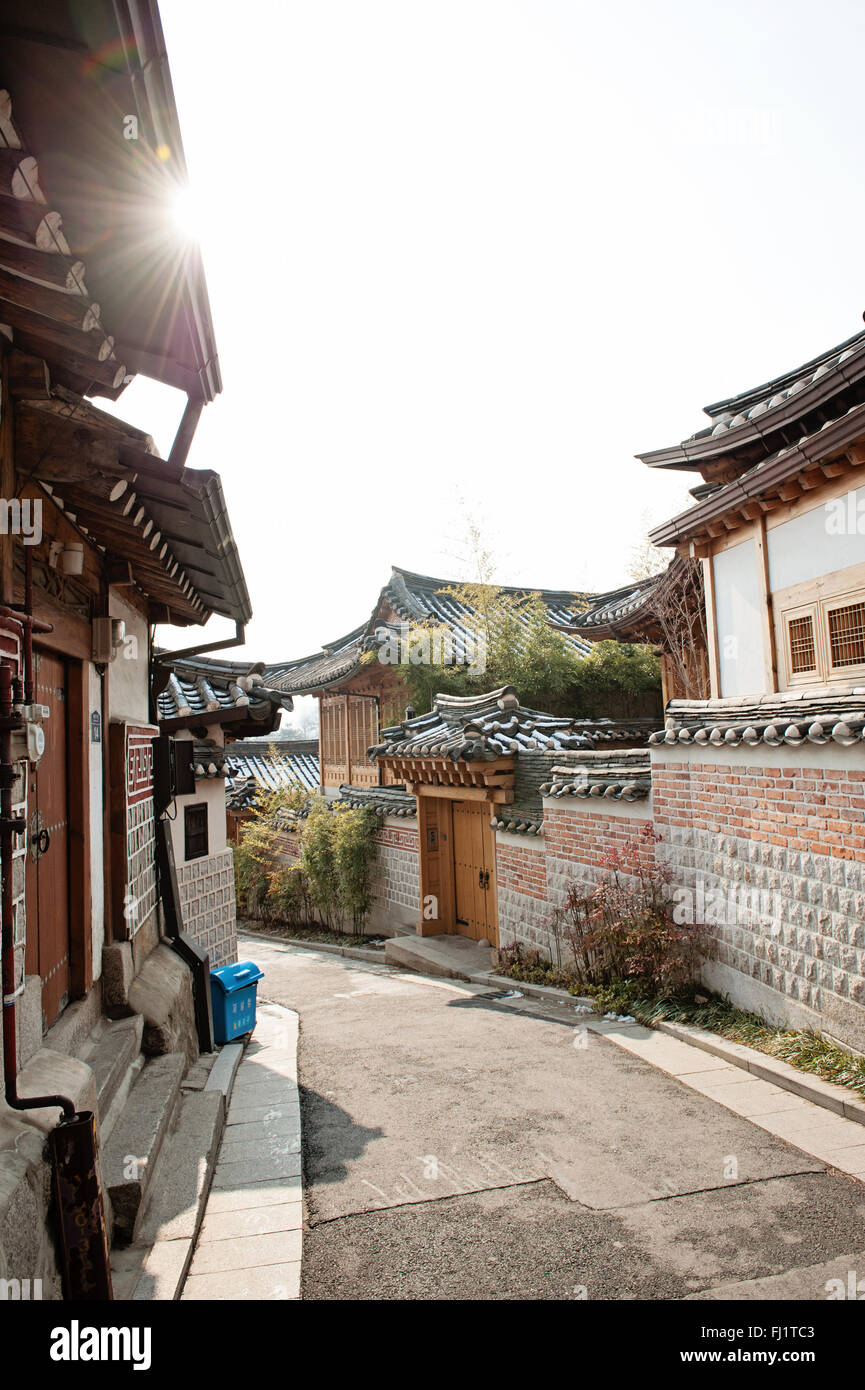 Bukchon Hanok Village, Seoul, Corea Foto Stock