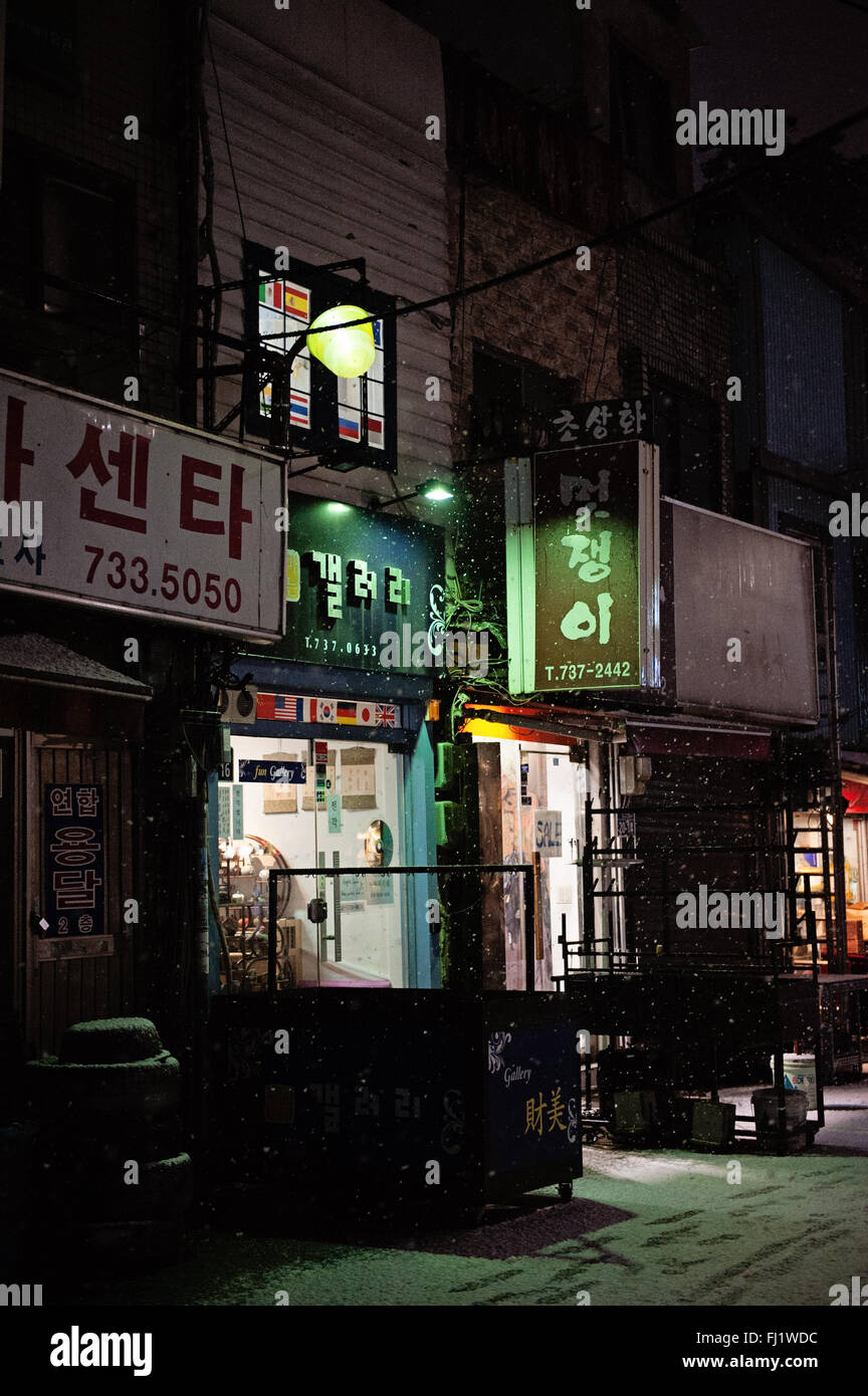 Le ore notturne a Seul Foto Stock