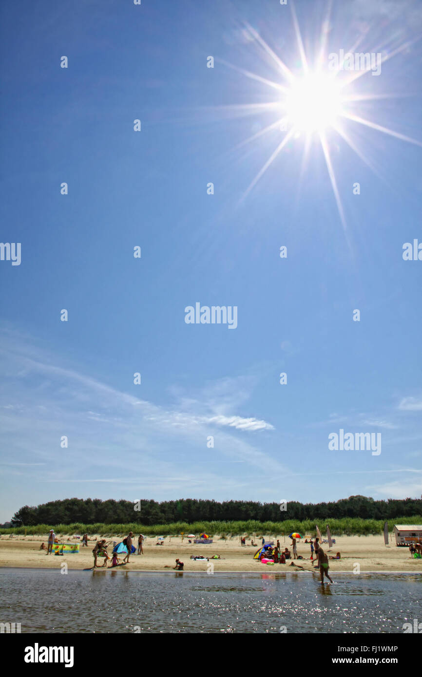 Spiaggia di sabbia a Swinoujscie, Mar Baltico, Polonia Foto Stock