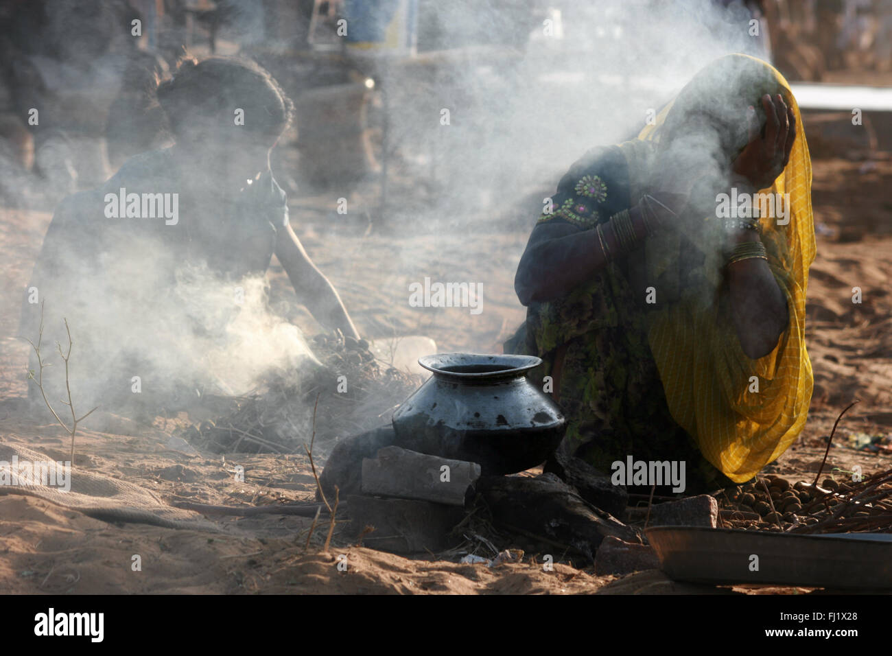 Pushkar mela camel fair , persone , atmosfera e scene di strada Foto Stock