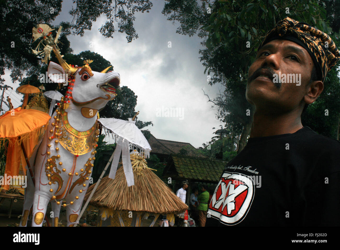 Cerimonia di cremazione , Ngaben , Pitra Yadyna , Pelebon a Bali , Indonesia Foto Stock