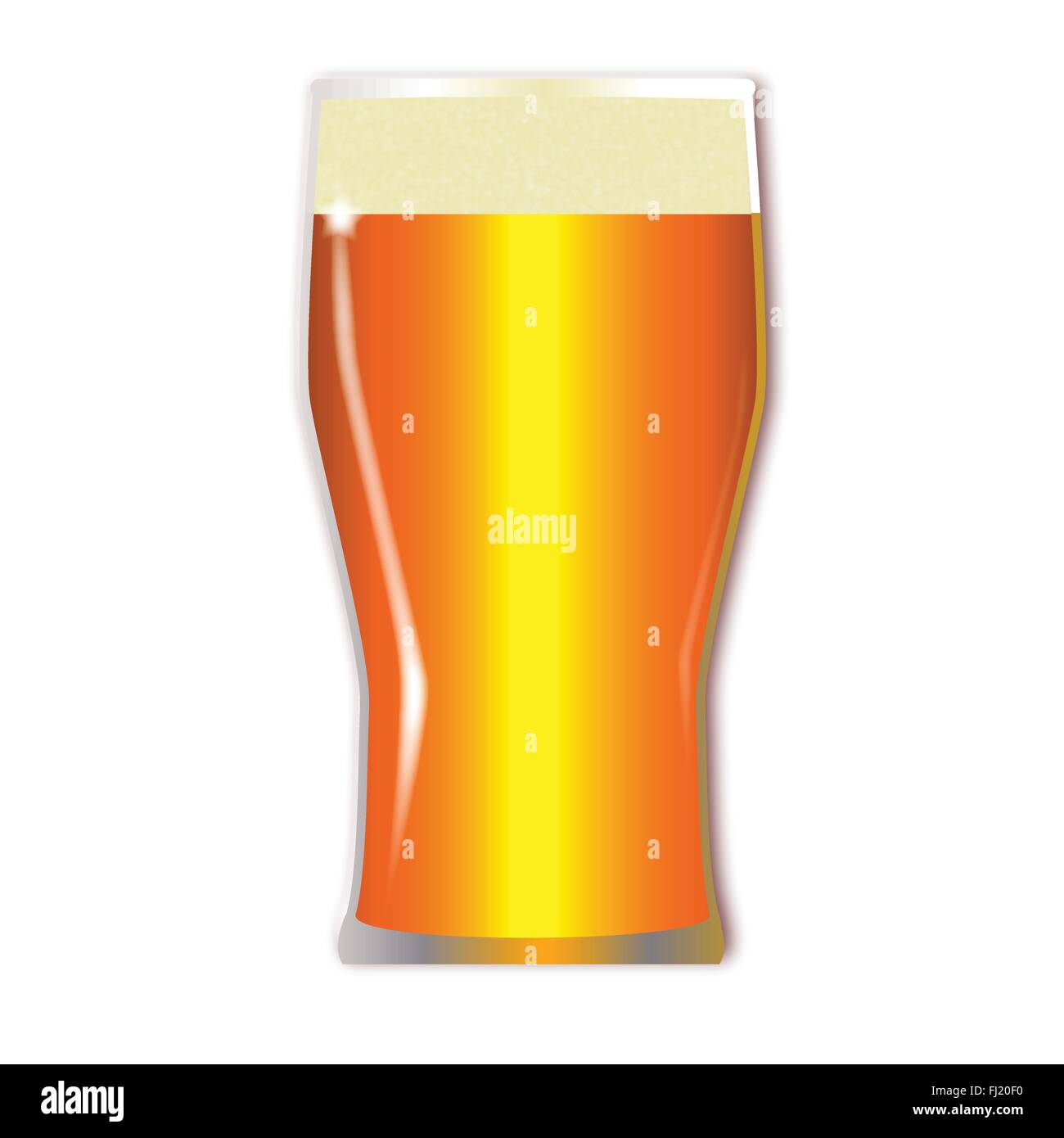 Un tradizionale alto una pinta di birra lager glass Illustrazione Vettoriale