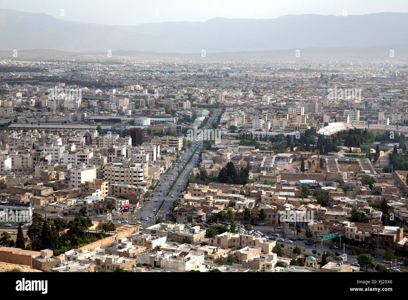 Panorama su Shiraz Chiraz city, Iran Foto Stock