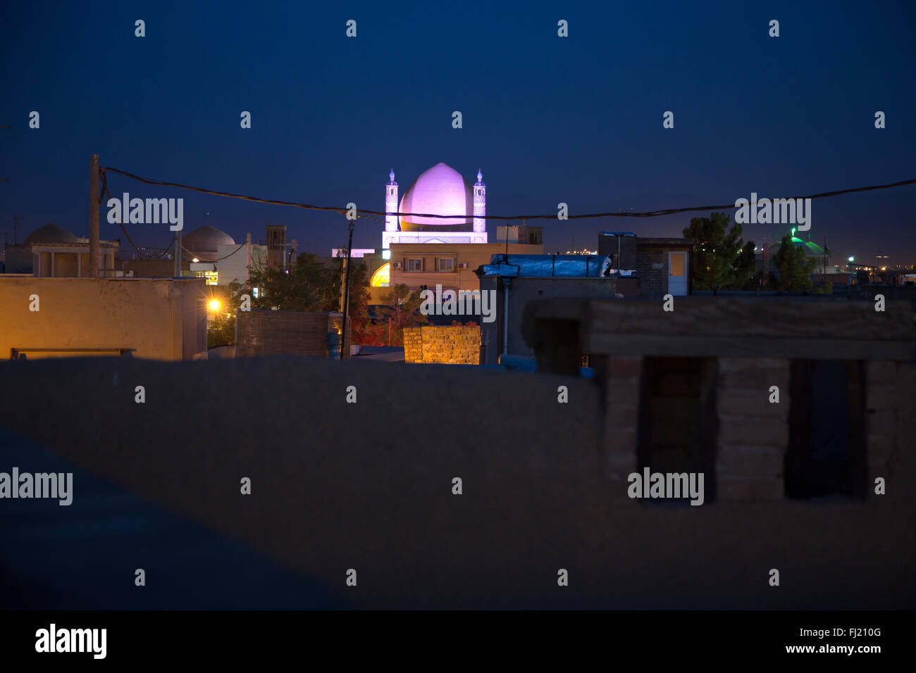 Vista sul Kashan durante la notte , IRAN Foto Stock