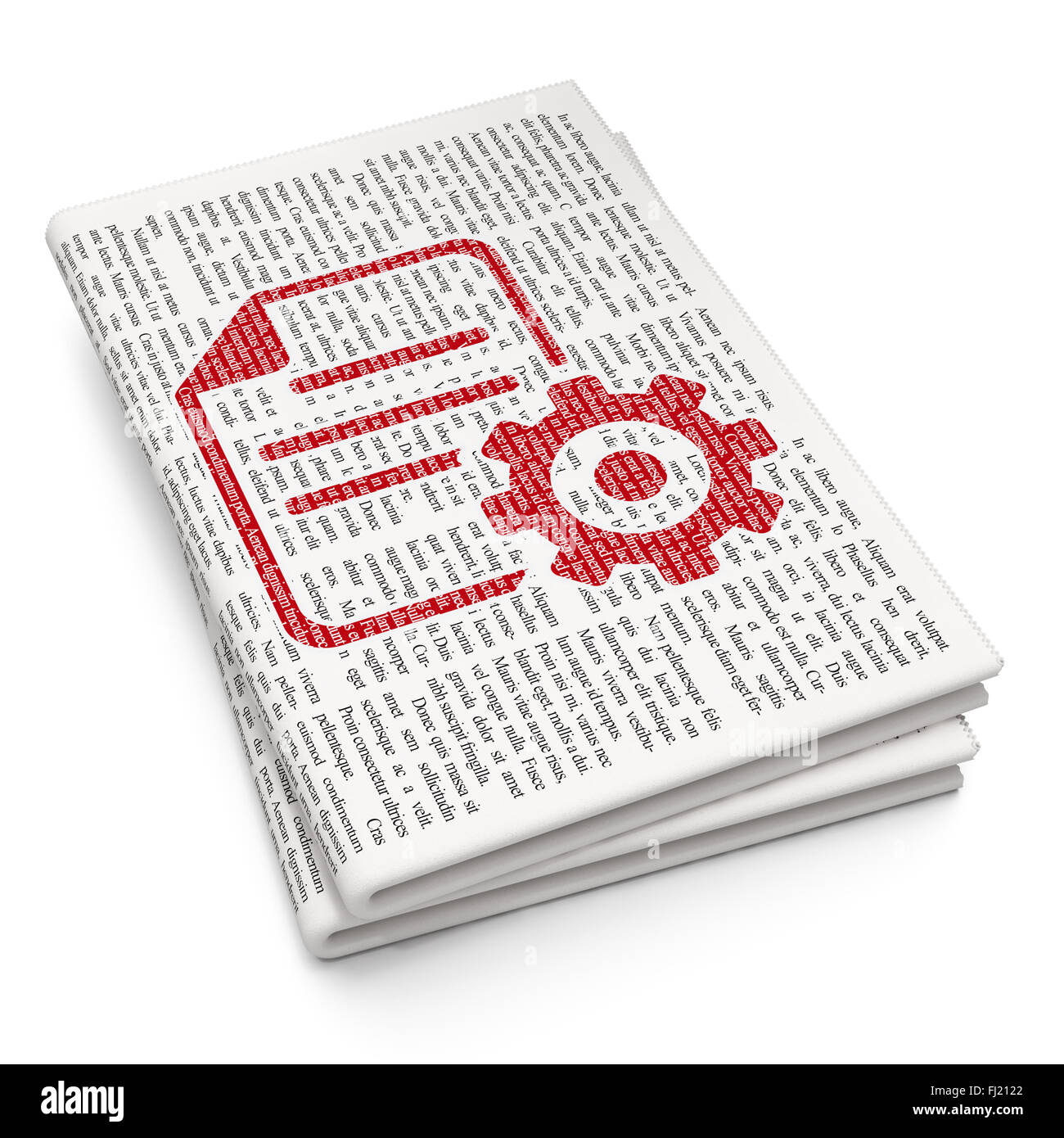 Concetto di programmazione: Marcia su sfondo di giornale Foto Stock