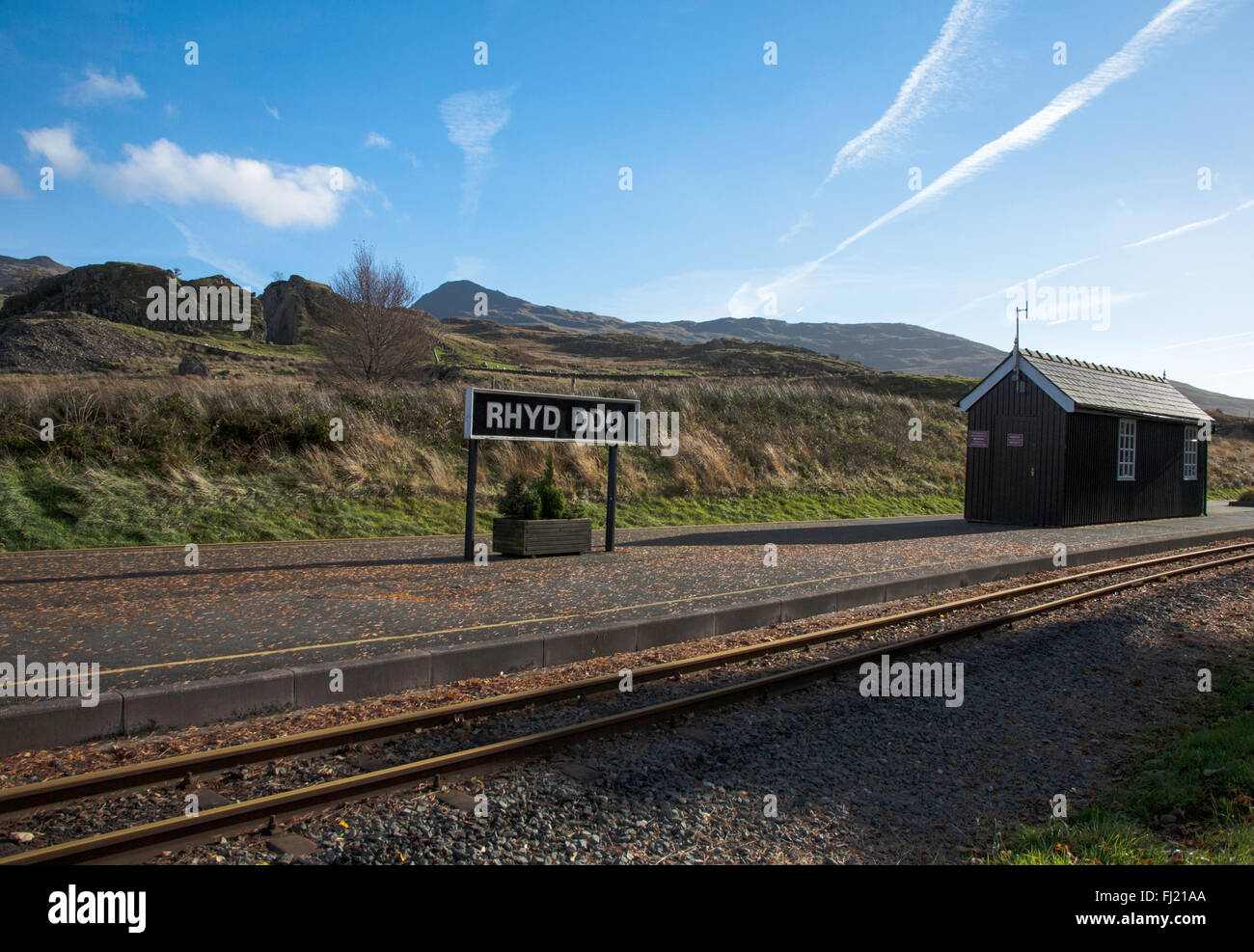 Stazione Rhyd-Ddu Il Wesh Highland Railway Rhyd-Ddu Snowdonia Gwynedd Galles del Nord Foto Stock