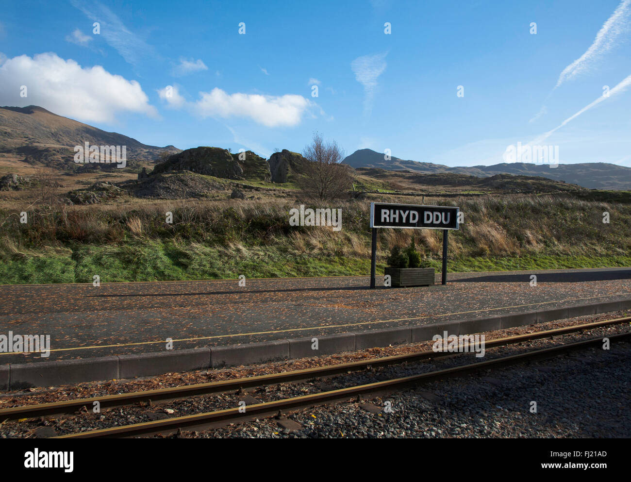 Stazione Rhyd-Ddu Il Wesh Highland Railway Rhyd-Ddu Snowdonia Gwynedd Galles del Nord Foto Stock