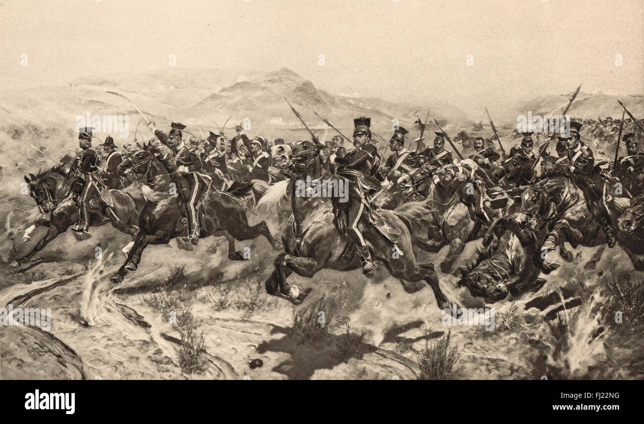 La carica di luce Brigata nel 1854 Foto Stock