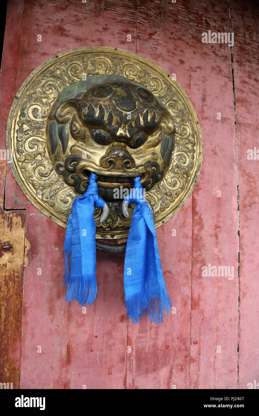 Campanello all'interno dentro il Erdene Zuu monastero , Mongolia Foto Stock