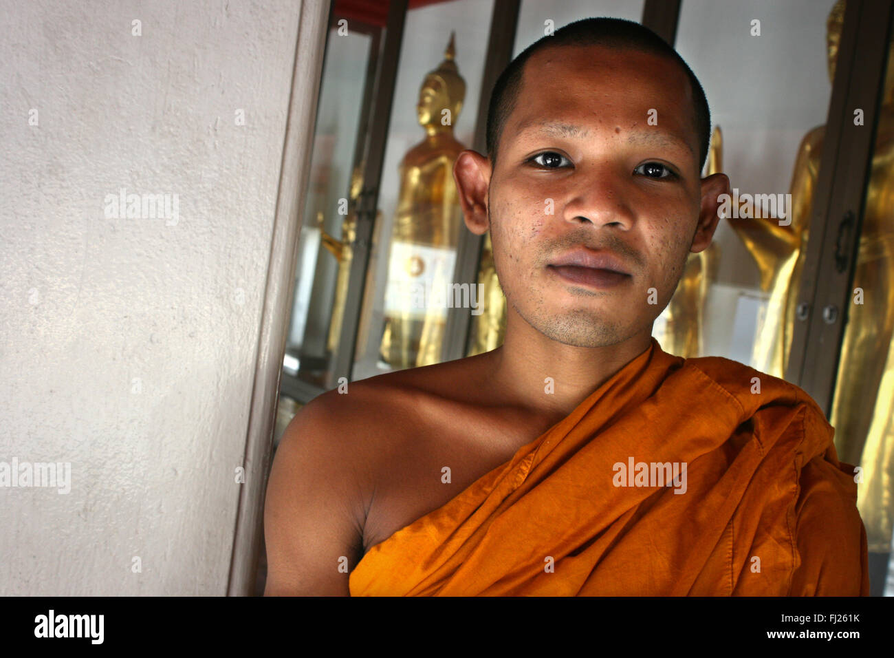 Ritratto di monaco buddista di Bangkok Foto Stock