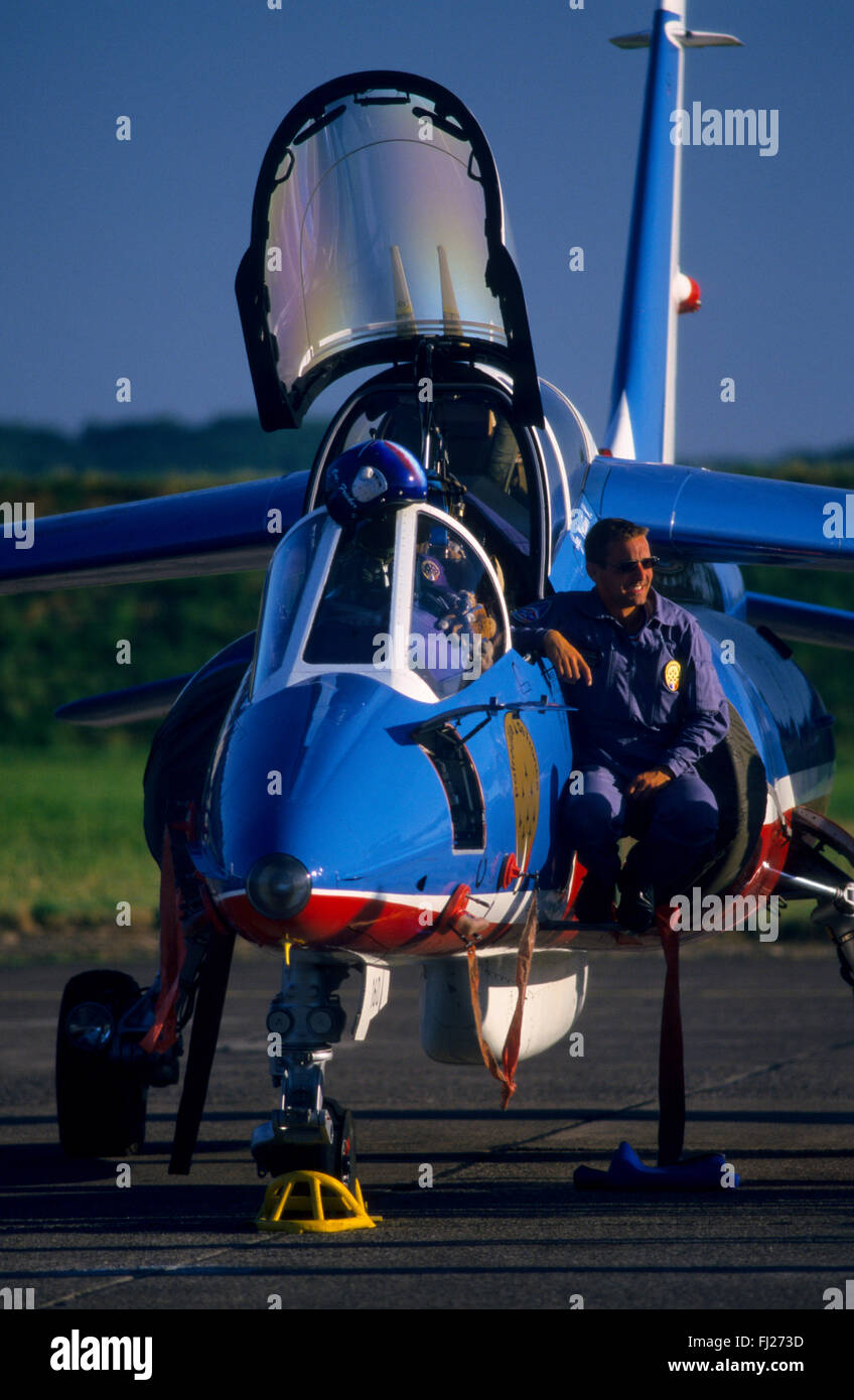 Haute Saône (70), base aerienne de Luxeuil Saint Sauveur, la Patrouille de France, pilote d'Alpha Jet // Francia, Haute Saône (70 Foto Stock