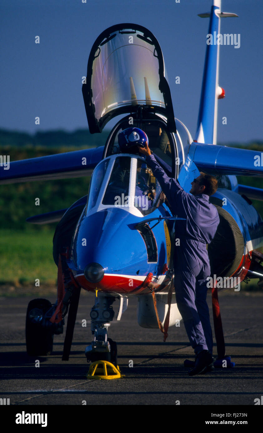 Haute Saône (70), base aerienne de Luxeuil Saint Sauveur, la Patrouille de France, pilote d'Alpha Jet // Francia, Haute Saône (70 Foto Stock