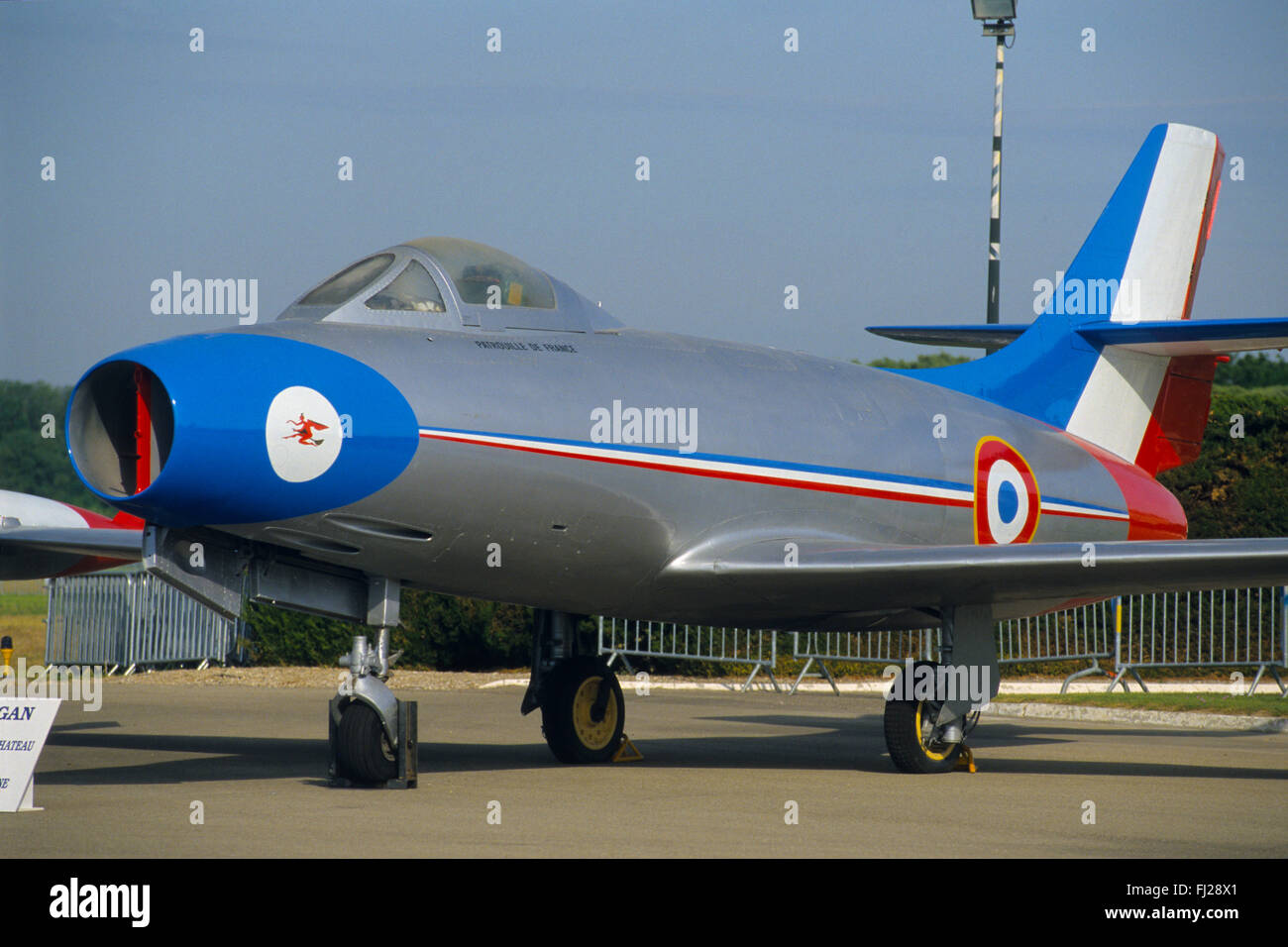 Bouches-du-Rhone (13), base aerienne de Salon de Provence, Dassault Ouragan, ancien avion de chasse de la Patrouille de France / Foto Stock