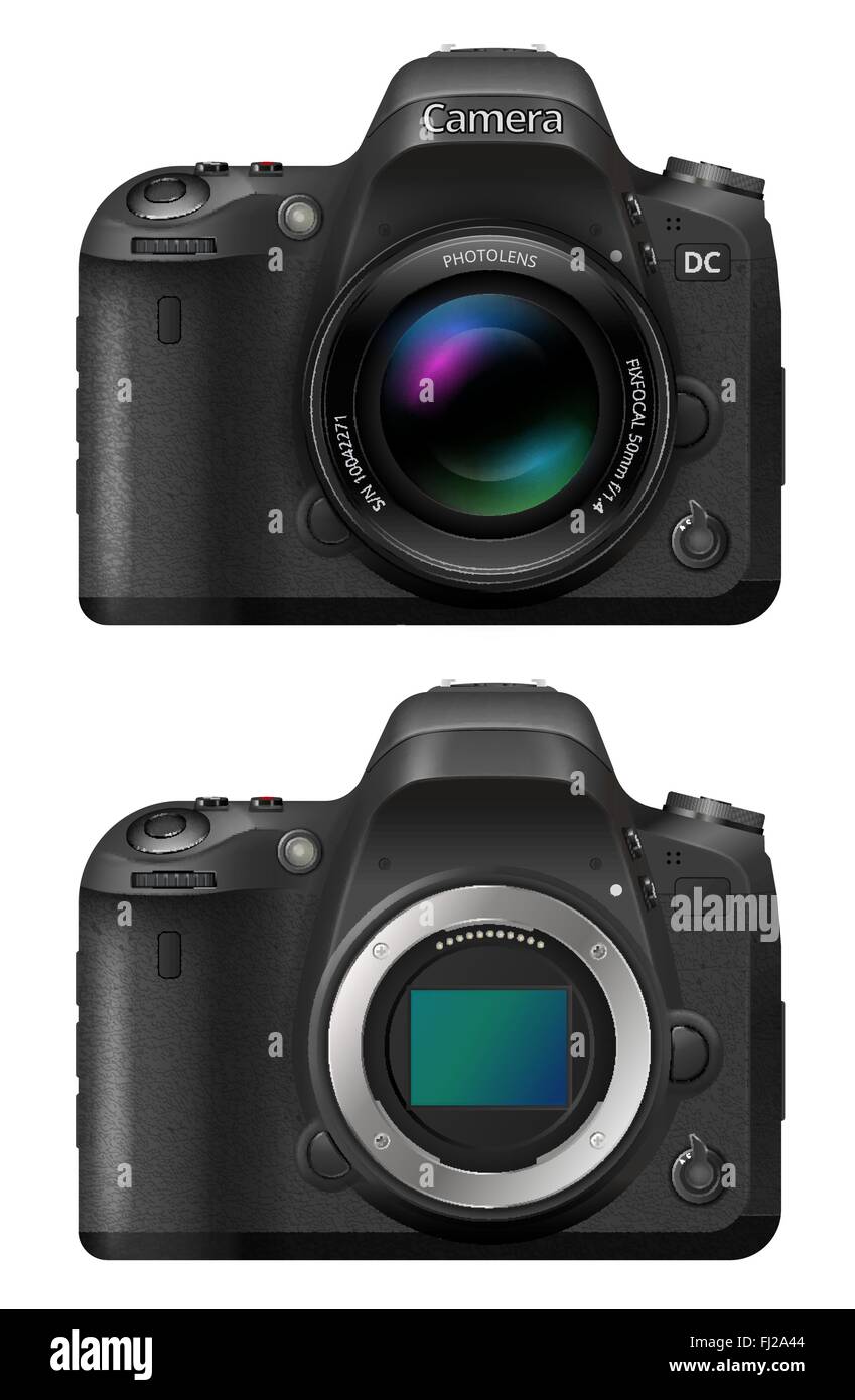 Vector SLR Fotocamera Illustrazione Vettoriale
